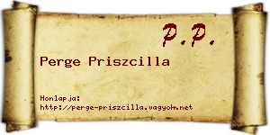 Perge Priszcilla névjegykártya